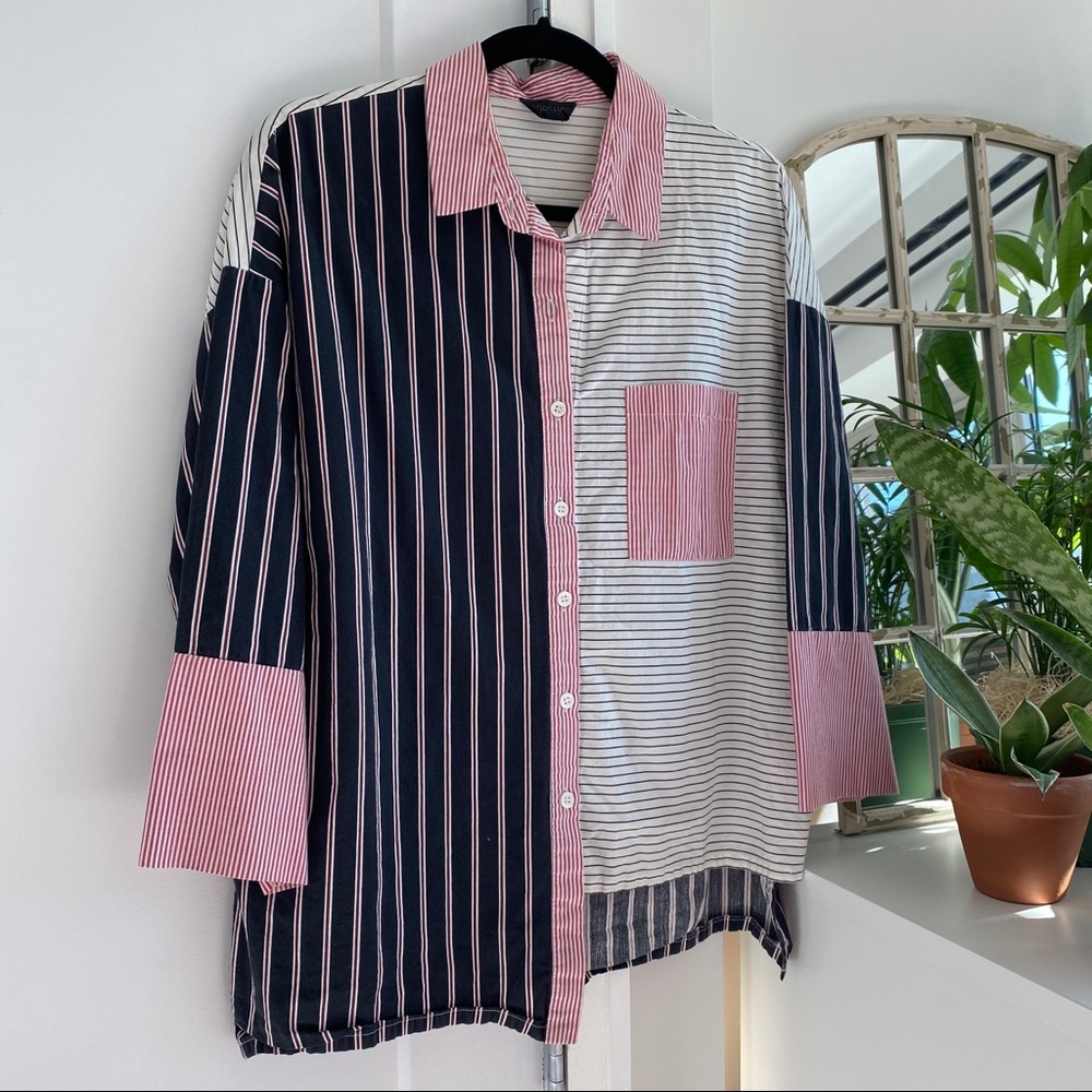 Topshop Asymmetrical Button Down
